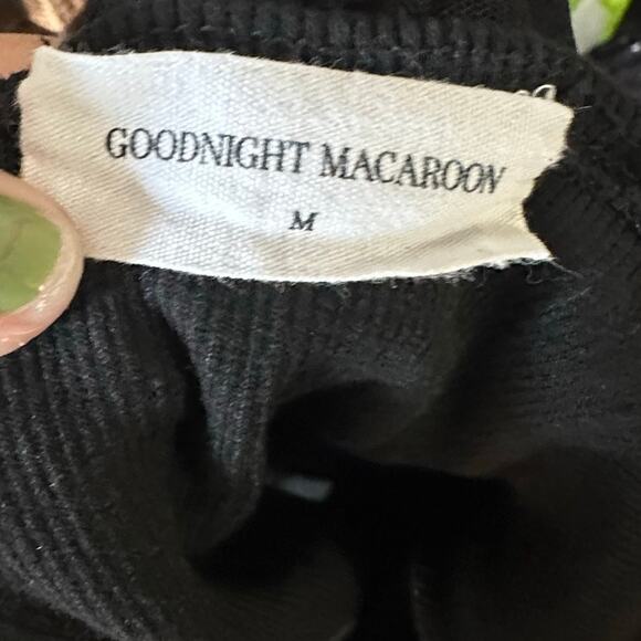 Goodnight Macaroon Black Ruffle Off-Shoulder Bodysuit - Picture 5 of 5